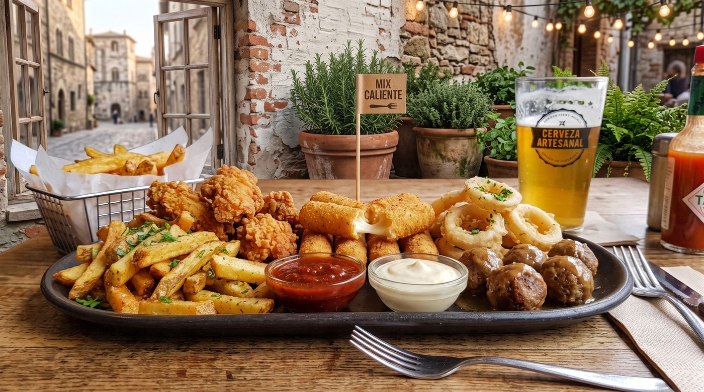 Picada con cerveza tirada